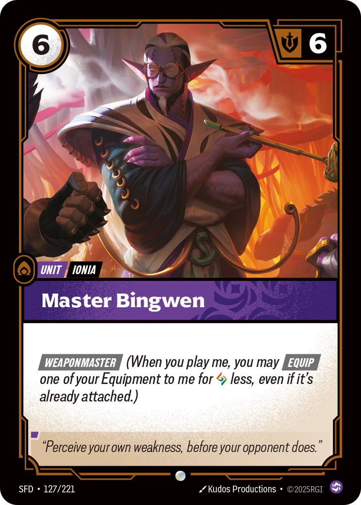 Riftbound Unit: Master Bingwen