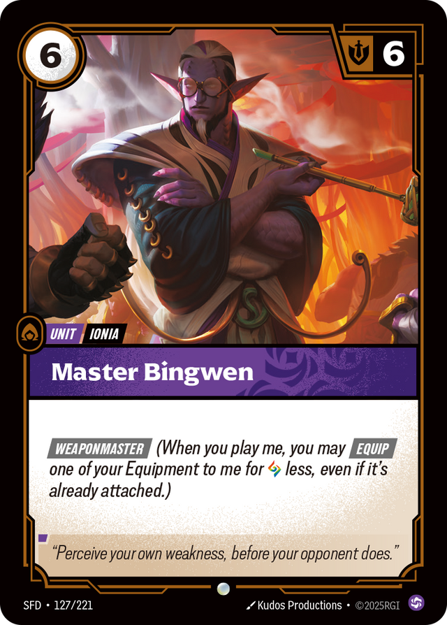 Riftbound Unit: Master Bingwen