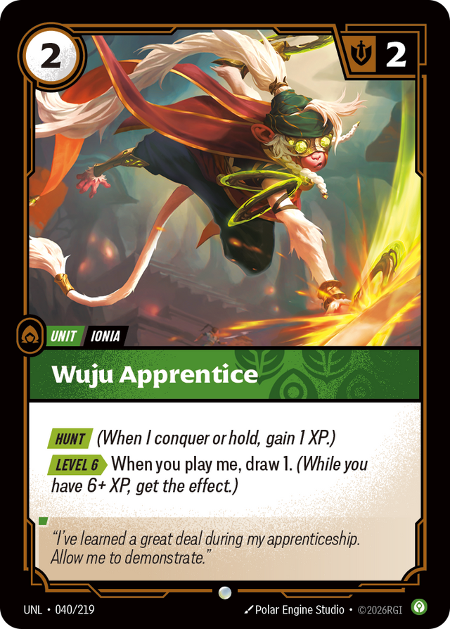 Riftbound Unit: Wuju Apprentice