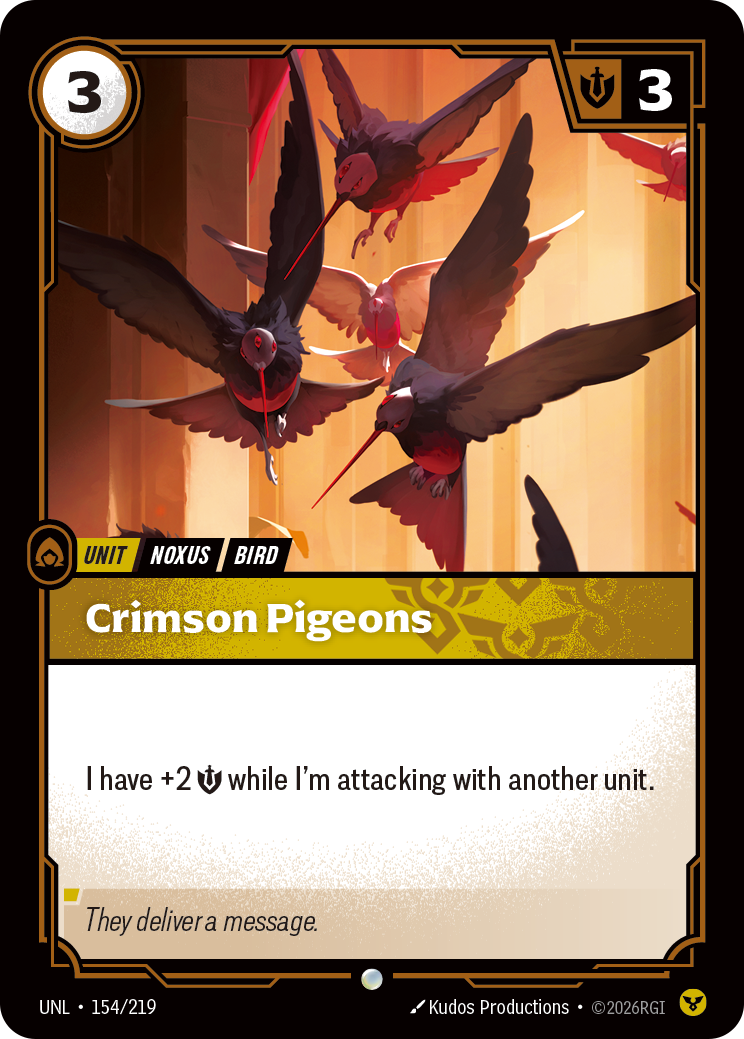 Riftbound Unit: Crimson Pigeons