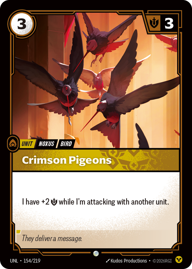 Riftbound Unit: Crimson Pigeons