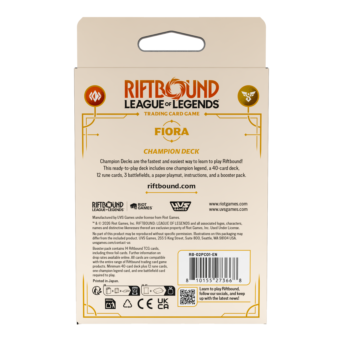 Riftbound Spiritforged Champion Deck – Fiora