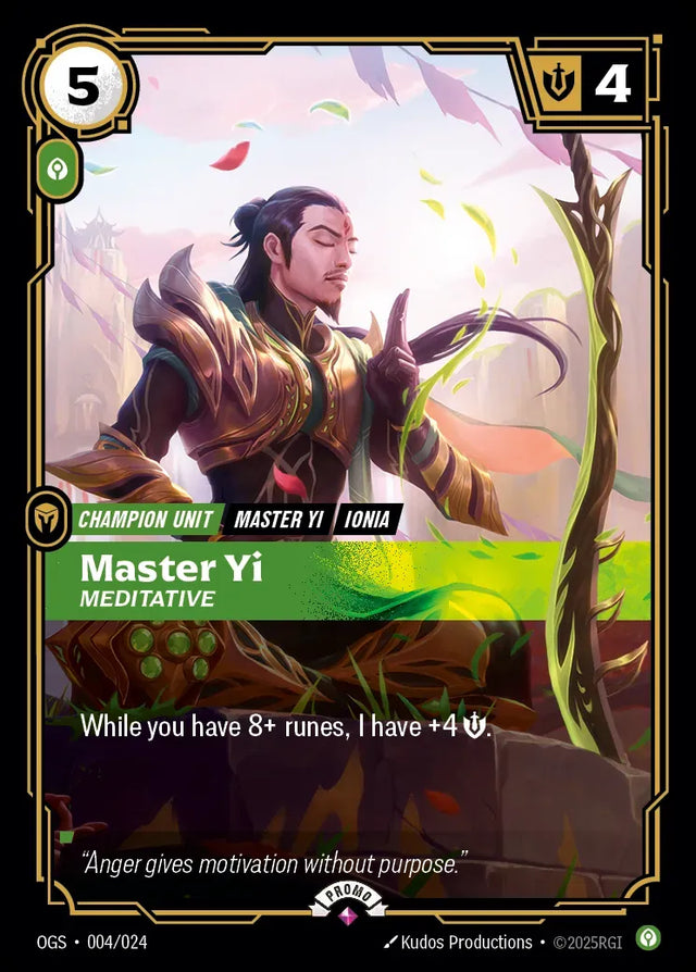 Riftbound promo: Master Yi – Meditative