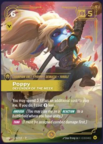 Riftbound promo: Poppy – Defender of the Meek