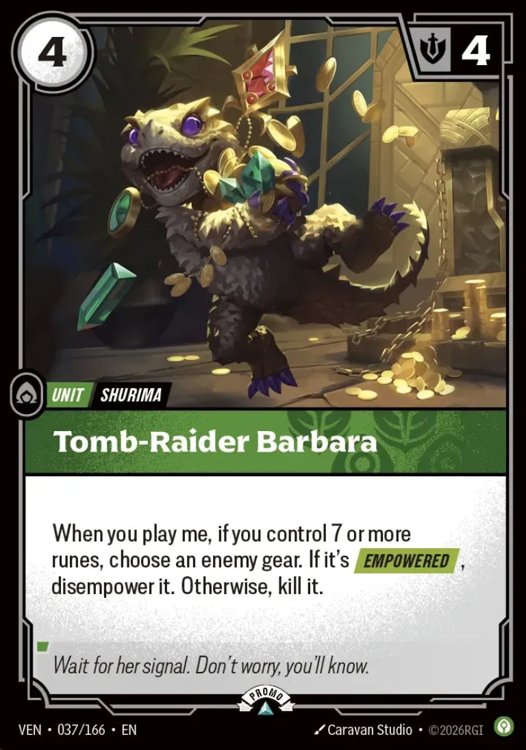 Riftbound promo: Tomb-Raider Barbara