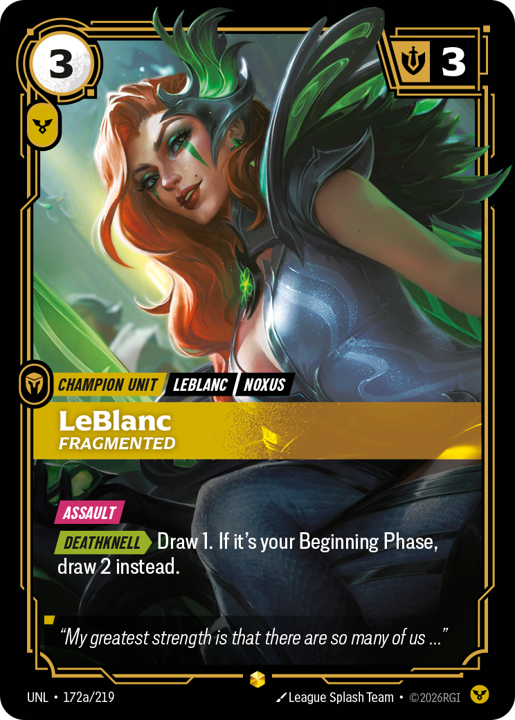 Riftbound Champion Unit: LeBlanc