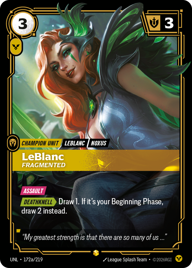 Riftbound Champion Unit: LeBlanc