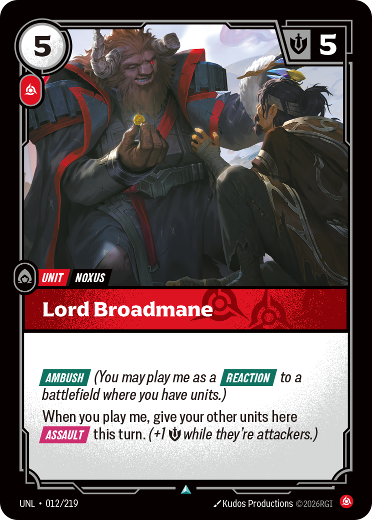 Riftbound Unit: Lord Broadmane